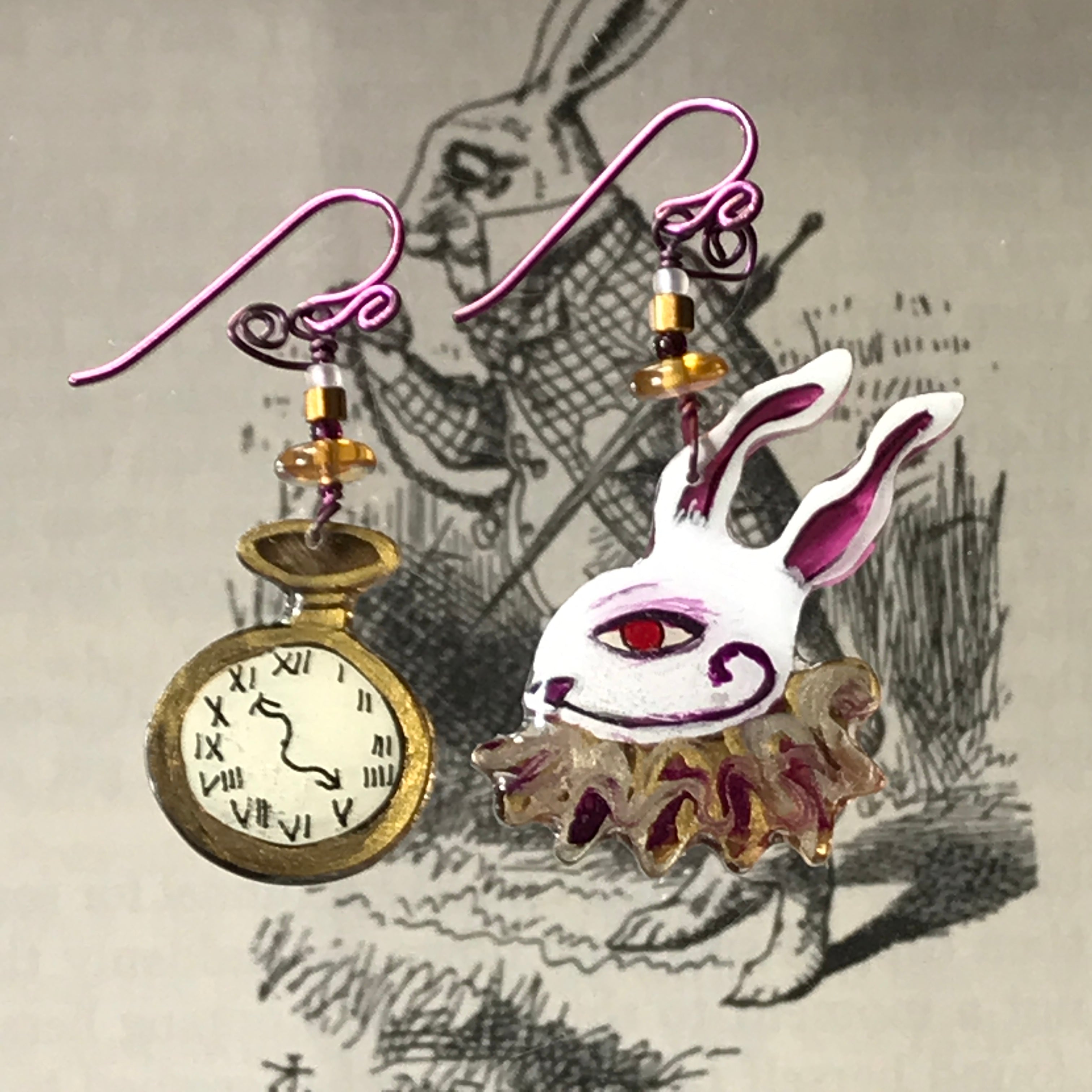 I'm Late! Alice in Wonderland White Rabbit Pocket Watch