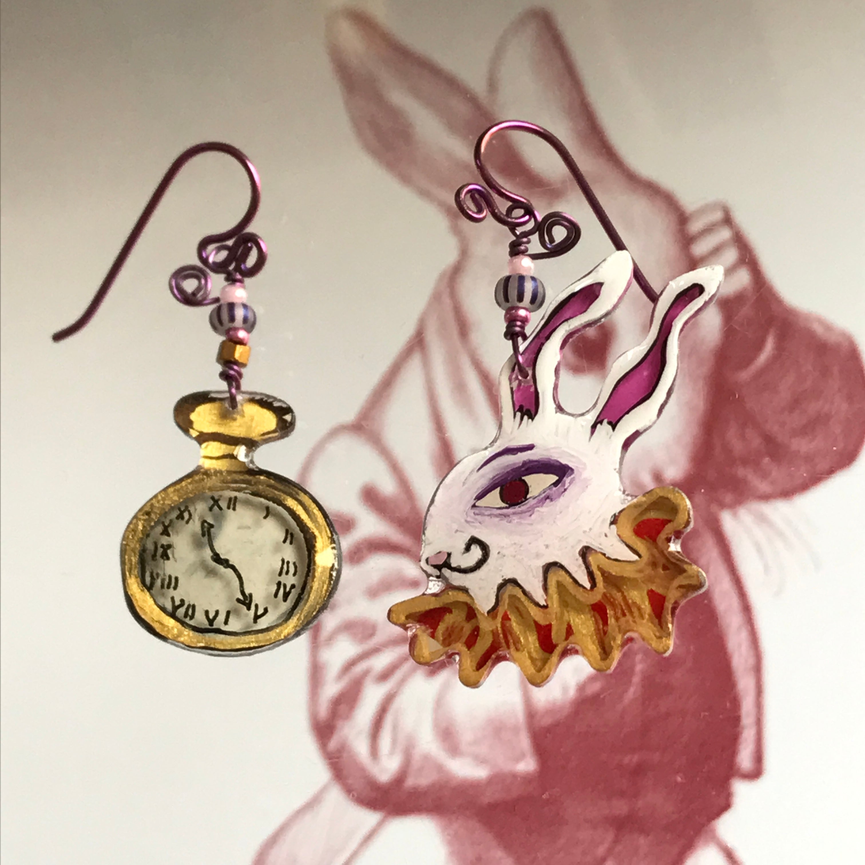 Amazon.com: Alice in Wonderland- Alice Pocket Watch Necklace,with Antique  Brass Rabbit,teapot Cat Pendant : Clothing, Shoes & Jewelry